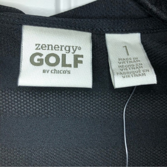 NWT Zenergy By Chico’s Black Mesh Sleeveless Zip-Up Vest Size Medium - Picture 6 of 10